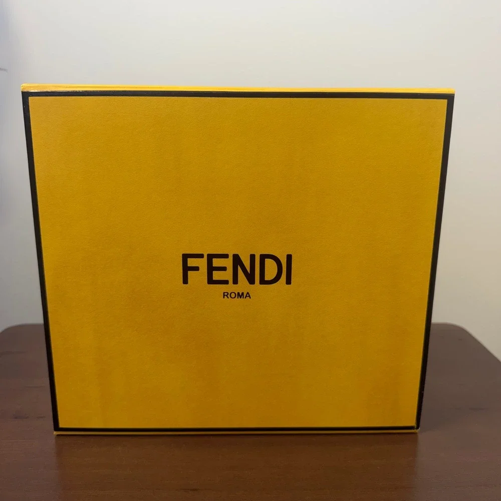 Fendi Roma Empty Yellow Magnetic Gift Box 9.5x8.5x4 Authentic Packaging w Tissue